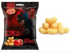 Кукурузные палочки Crunch time Batman со вкусом кетчупа 0,050кг*18  Сладкая сказка НОВИНКА!!!