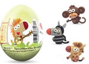 Мега секрет Зебра в клеточку шоколад.яйцо с игрушкой фас. 0.020 кг*24 шт Сладкая сказка НОВИНКА!!!